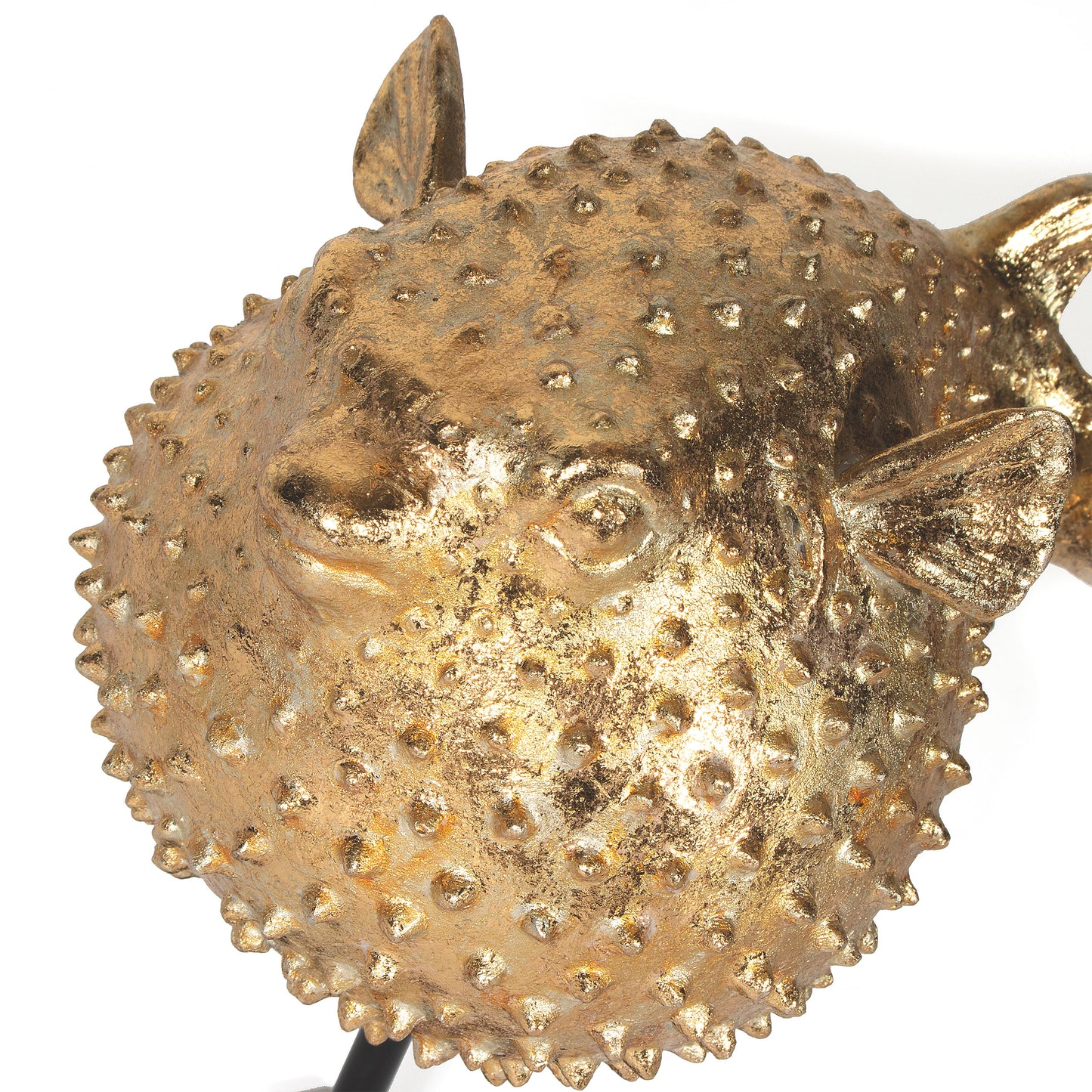Gold Puffer Fish Decor Sculpture