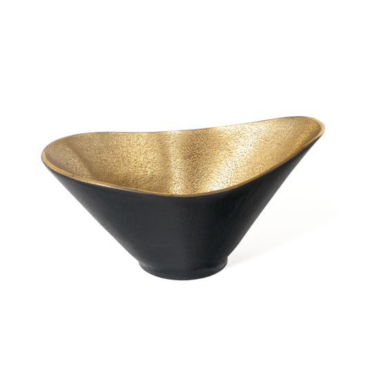 Matte black exterior, shimmering golden interior decorative bowl SMALL