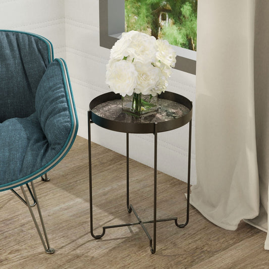 Black Accent Tray End Table