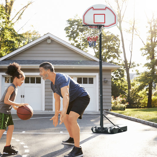 Adjustable 6.3-8.2ft Basketball Hoop System Outdoor Indoor Junior Basketball Stand Team Sport for Kids Youth W/ Wheels for Easy Removable