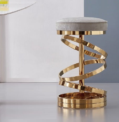 GLAM counter stool Ivory linen gold frame