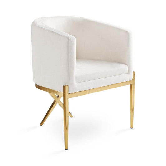 Contessa Vanilla Brushed Gold Frame Accent Chair