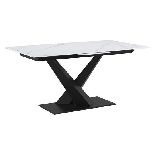 Dining Table w/Extension in White and Black