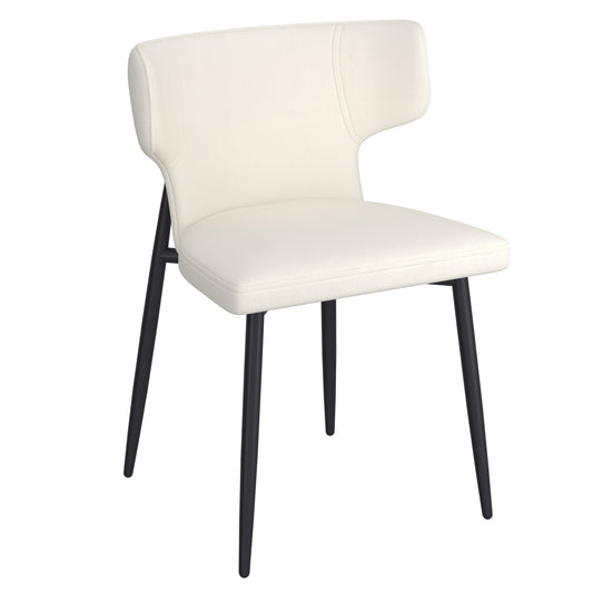 Olis Dining Chair, Set of 2, in Beige Faux Leather and Black