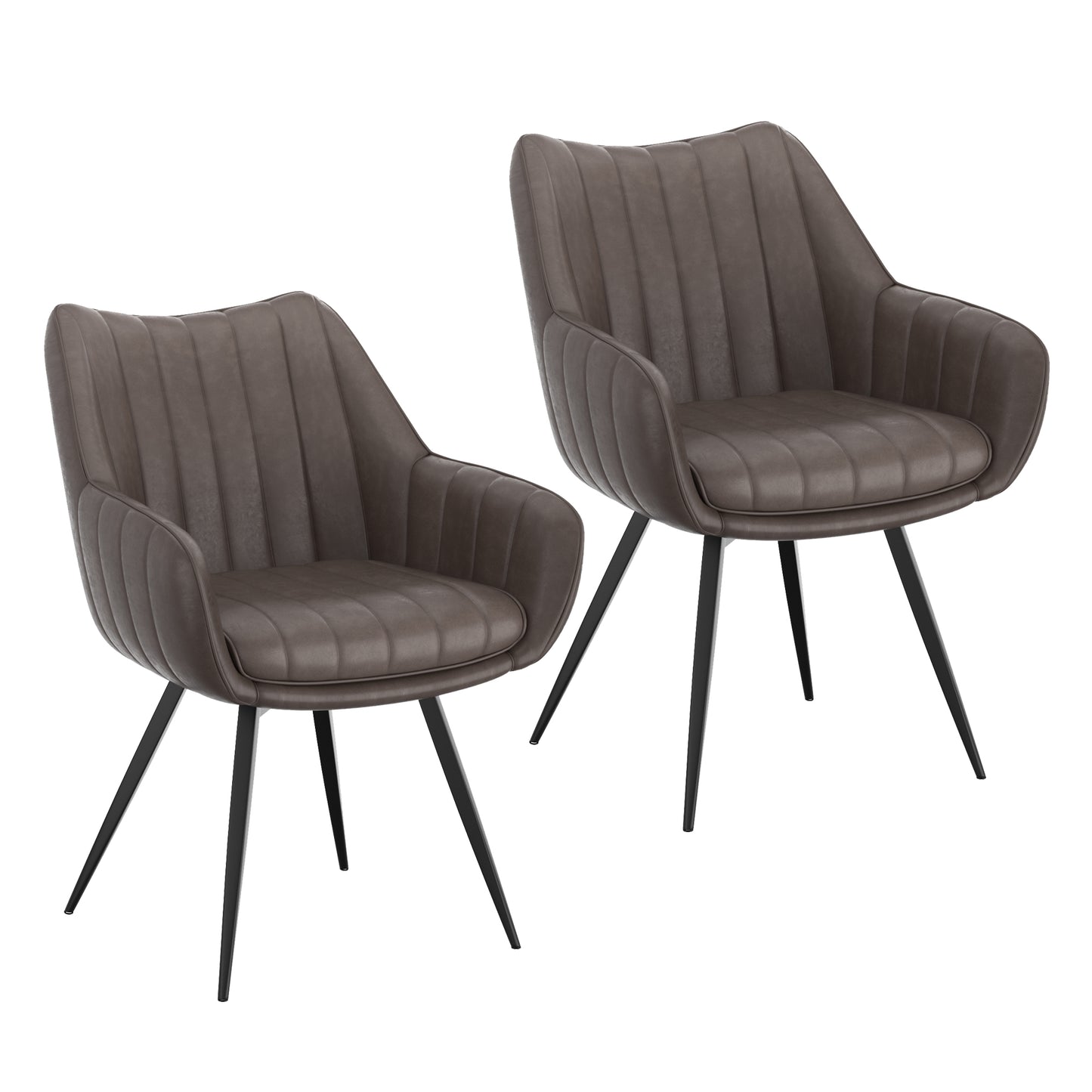 Talon Swivel Dining and Accent Chair, set of 2, in Charcoal and Black