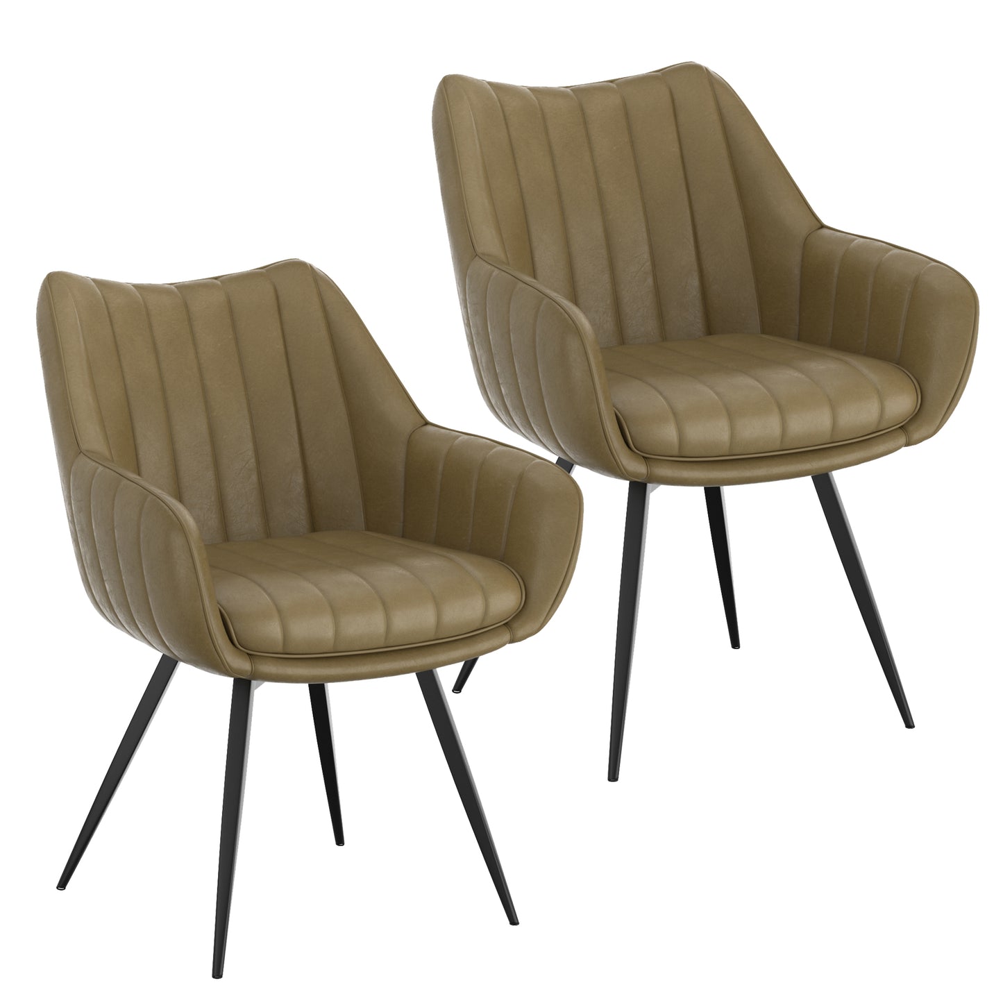Talon Swivel Dining and Accent Chair, set of 2, in Moss and Black