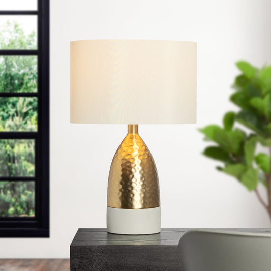 Loris Conical Brass/Cement Table Lamp