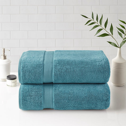 800gsm Oversized 2-Piece Bath Towel/Bath Sheet Set, Aqua