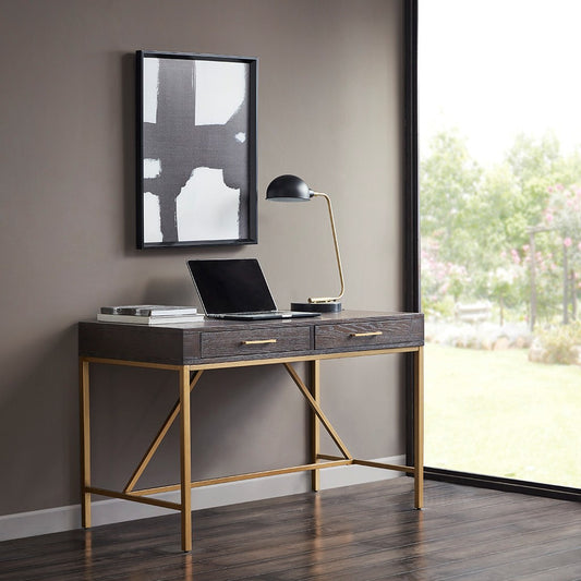 Morocco Wood Writing Desk with Antique Gold Legs (Ltl)