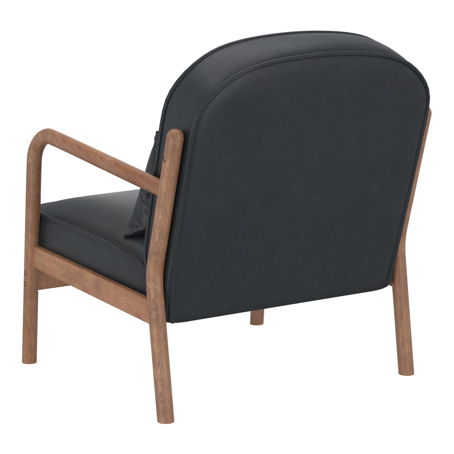 Fani Accent Chair, Fabric in Black Boucle and Walnut