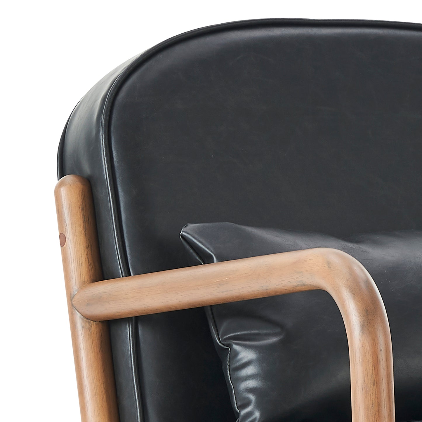 Fani Accent Chair, Fabric in Black Boucle and Walnut