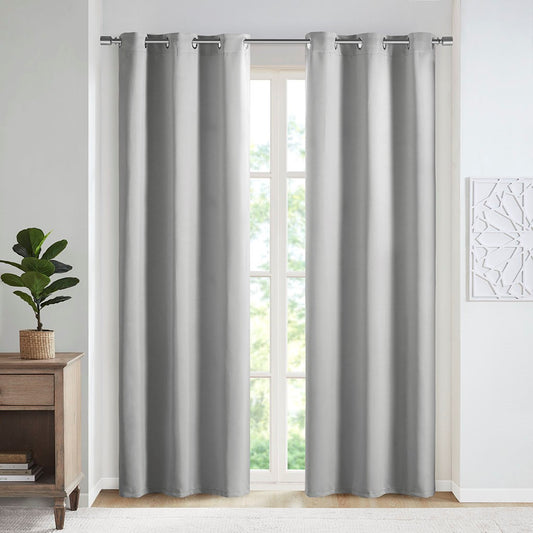 SET OF 2 / 63" Solid Blackout Window Curtain, Grey