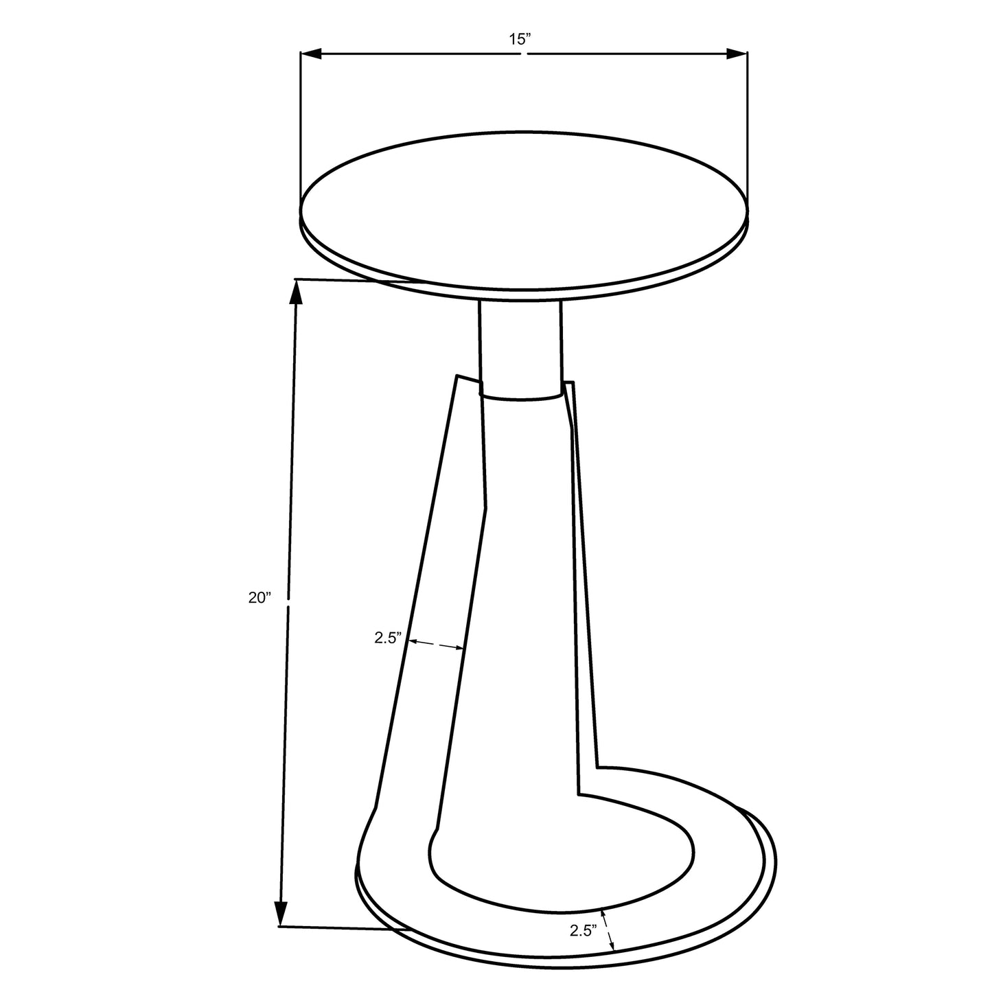 Devas Accent Table in Black Marble and Brass