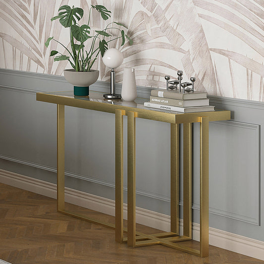 Paxton Console Table in Brushed Gold