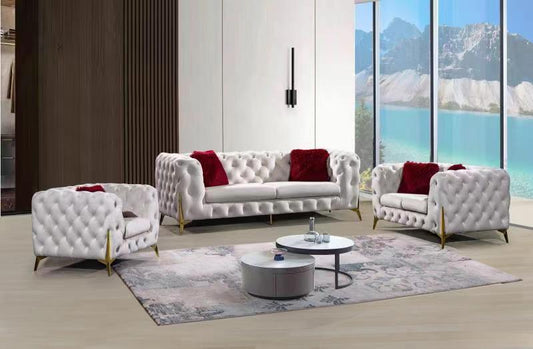 3 Pc Lux Sofa Set 5156 COLLECTION Beige (All 3 Pc)