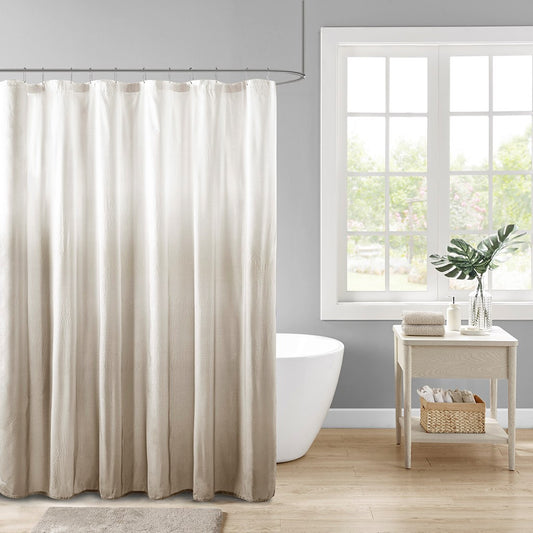 Embossed Ombre Shower Curtain, Taupe