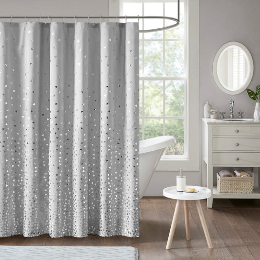 Silver Triangle Shower Curtain