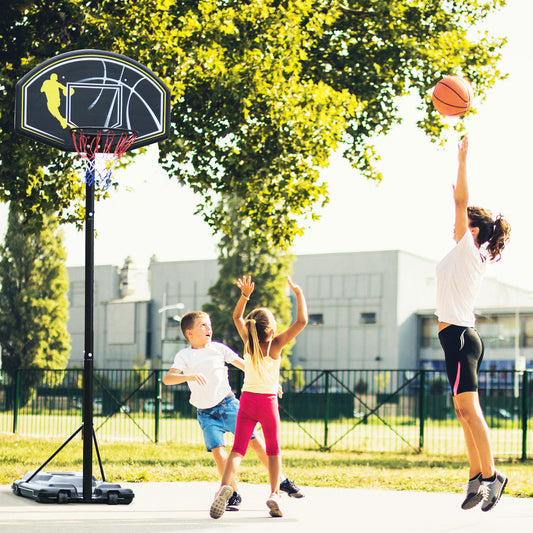 6.5'-10' Adjustable Portable Basketball Hoop System Stand Outdoor for Kids Youth Adult