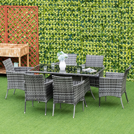 Outsunny Garden Dining Set with Cushions