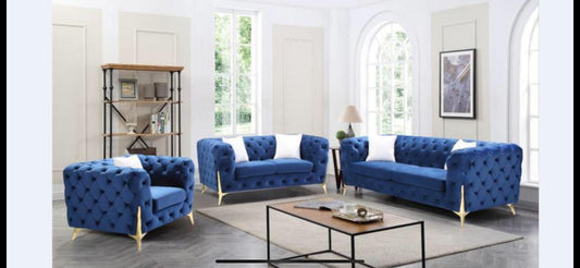 3 Pc Lux Sofa Set 5156 COLLECTION Blue (All 3 Pc)