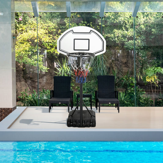 51"-64" Height Adjustable Basketball System Poolside Hoop Stand Portable with Wheels