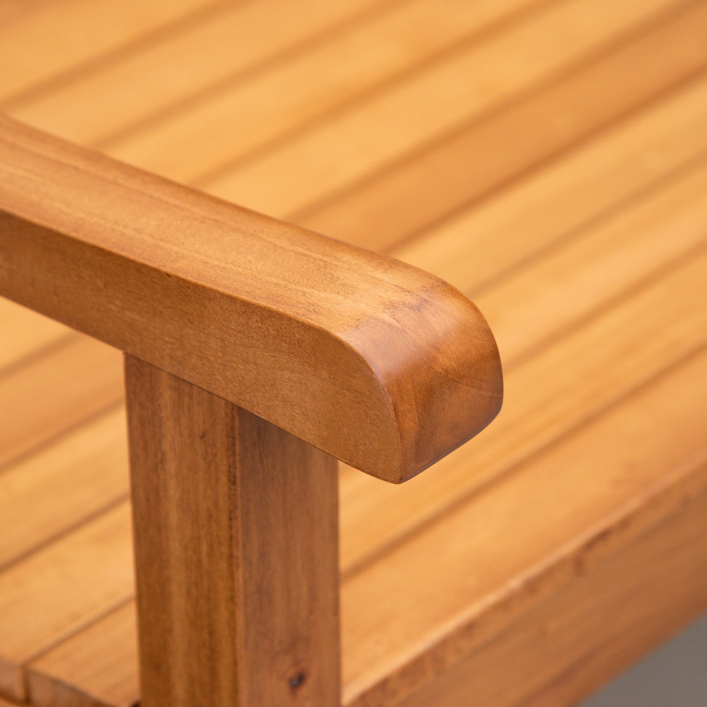 2-Seater Wooden Garden Bench for Yard, Lawn, Porch, Natural