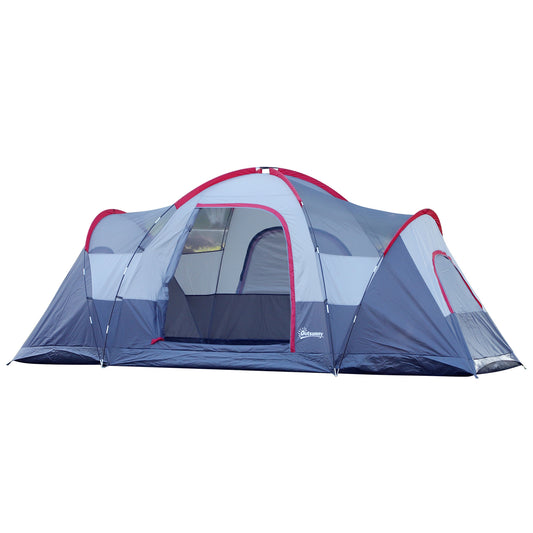 Outsunny 5-6 Person Outdoor Camping Tent, Family Tent with Lighting Hook, Carrying Bag for Camping, Hiking and Travelling
