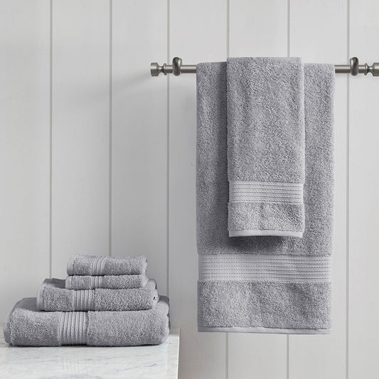 Organic 6-Piece Bath Towel Set [Certified], Grey