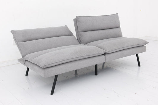 Soft Grey Split Back and Seat Design Sofa Bed with Memory Foam Cushion
