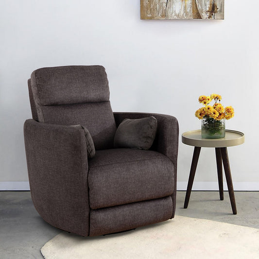 Curved Accent Recliner in Brown