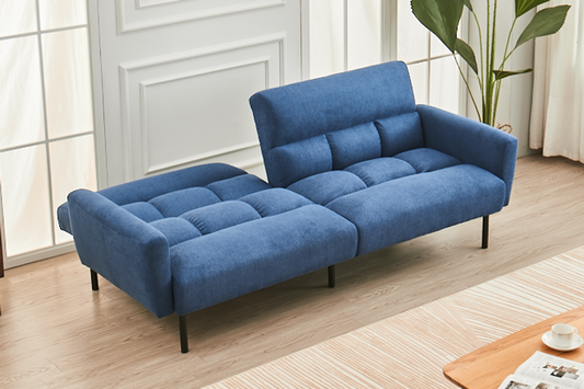 Split Back and Seat Design
Sofa Bed with Memory Foam Cushion in Blue