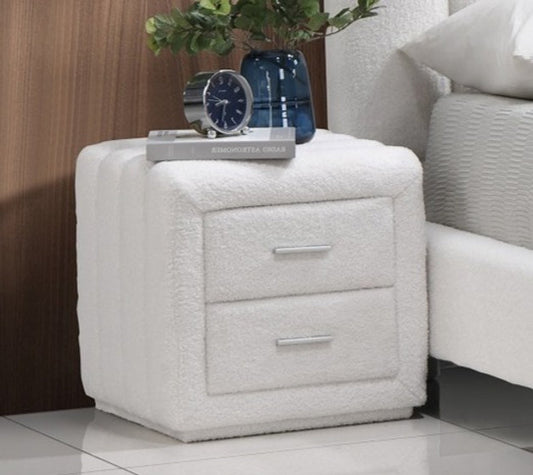 Soft White Teddy Bear Fabric nightstand (1 Pc)