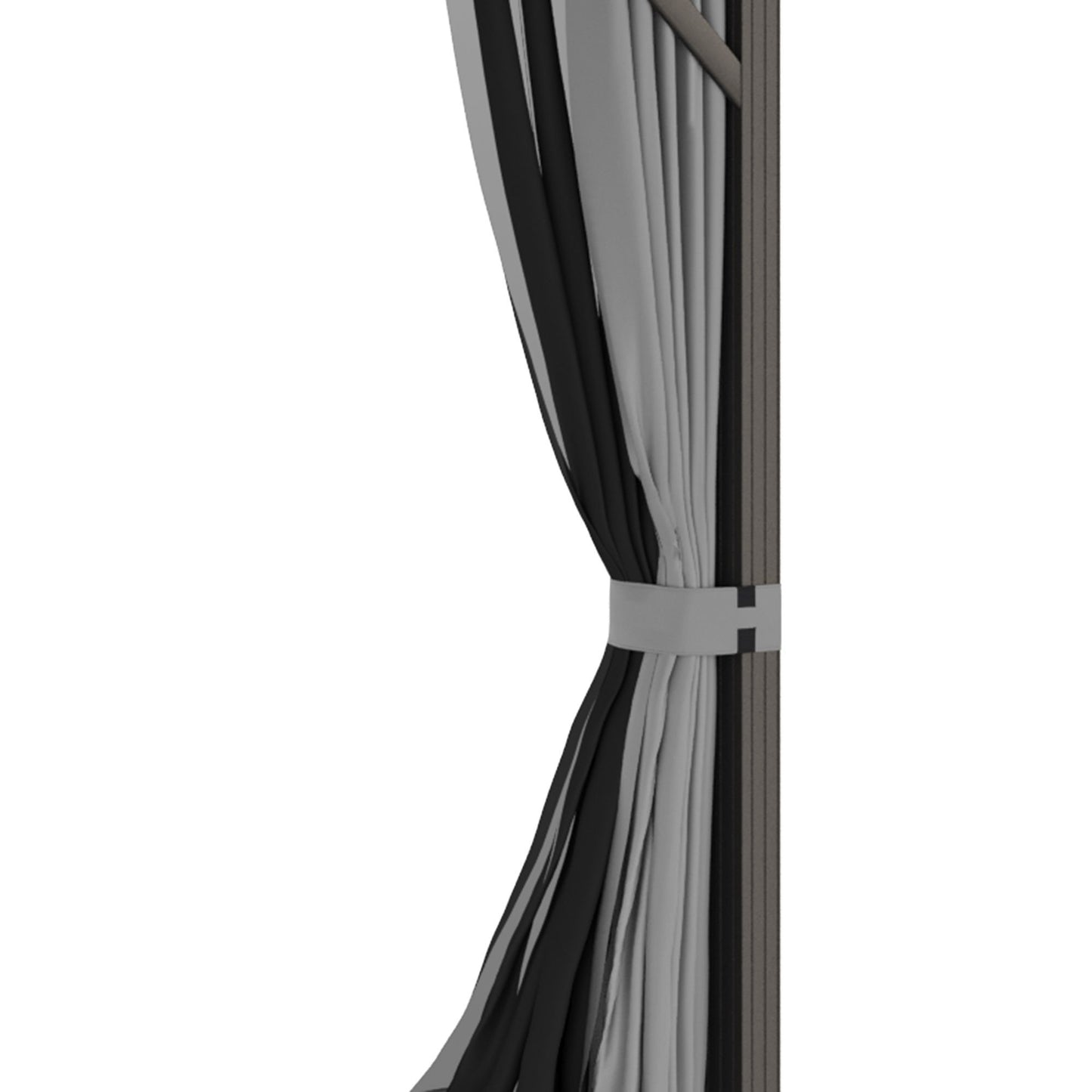 10'x12' Hardtop Aluminum Gazebo Garden Sun Shelter with Mosquito Netting and Curtains Hanging Hook, Black