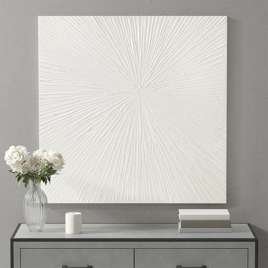 Modern Minimalist Sunburst White Wall Art Decor