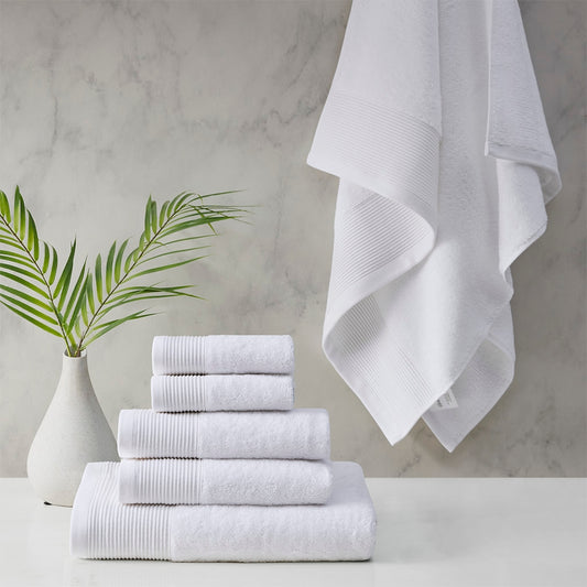 600gsm Premium Eco-Friendly Sustainable Towel Set, White (6 PC)