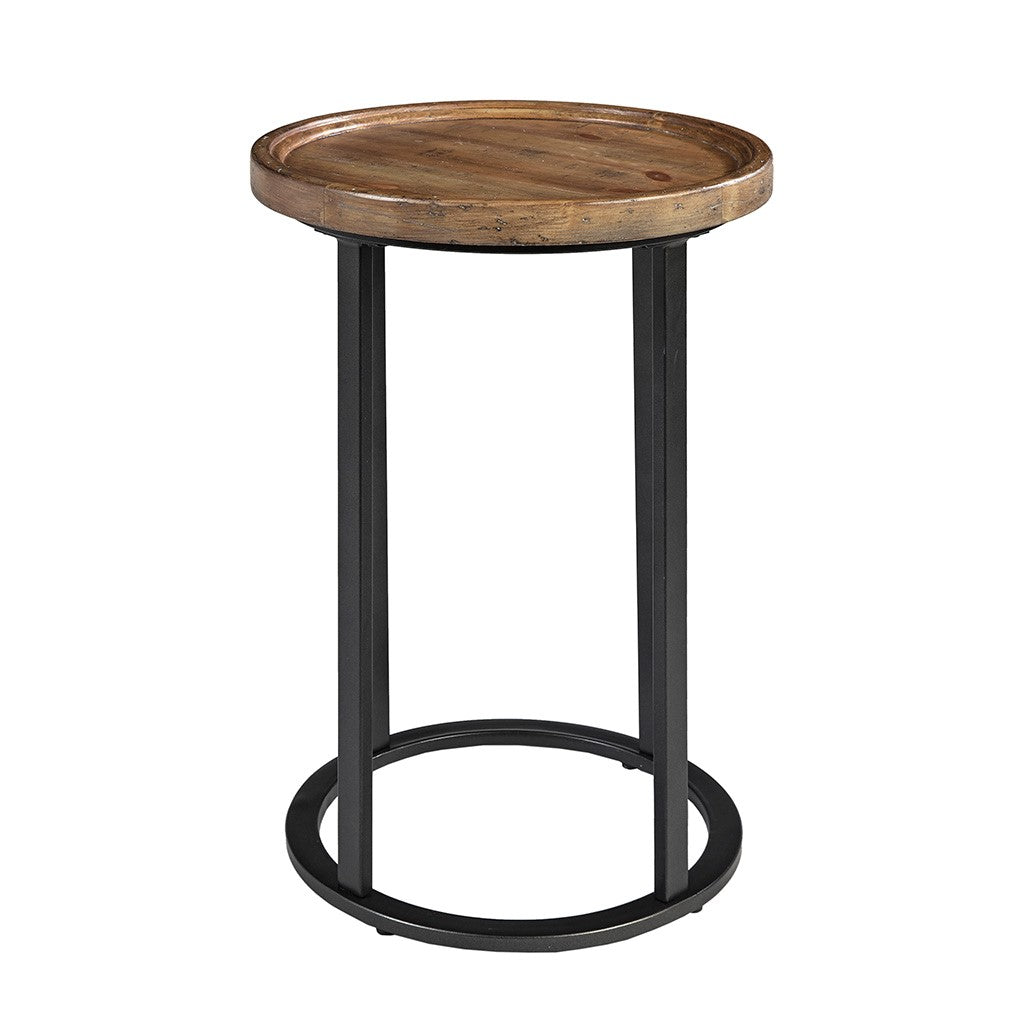 Modern Industrial Round End Table