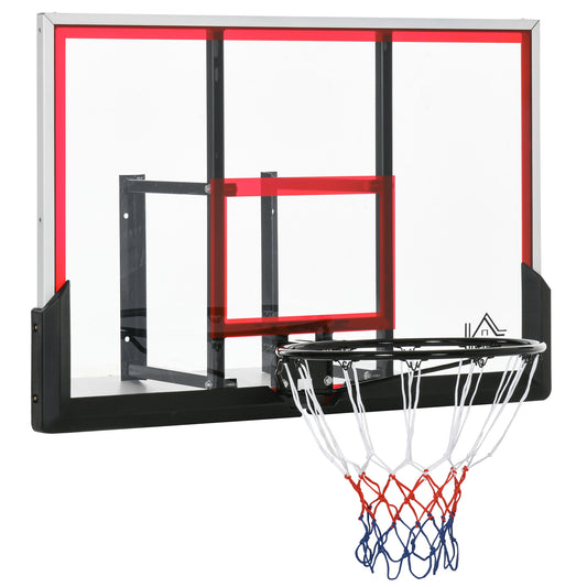 Wall Mounted Basketball Hoop Backboard and Rim Combo, Hoop with 43'' x 30'' Shatter Proof Backboard, Durable Bracket and Net for Indoor and Outdoor