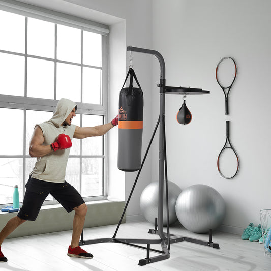 Punching Bag Holder and Speed Ball Exercise Punching Bag Stand with Punching Ball 45.25"L x 61.75"W x 87"H Load 220lb