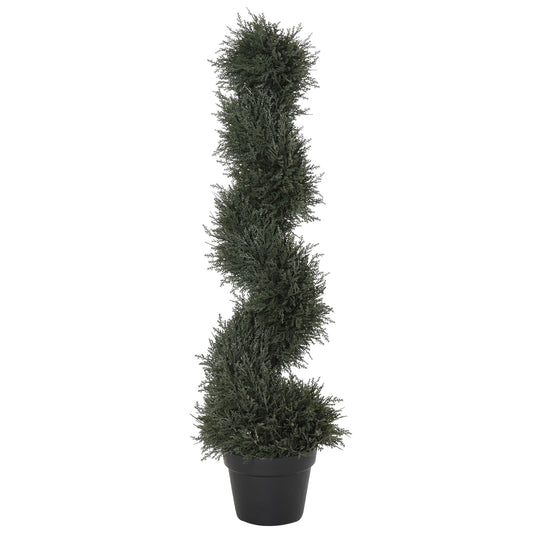 35.5" Topiary Trees Artificial Faux Fakes Spiral Plant Green Cedar Tree Indoor Outdoor Decor with Nursery Pot