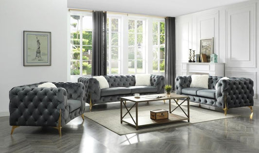 3 Pc Lux Sofa Set 5156 COLLECTION GREY (All 3 Pc)
