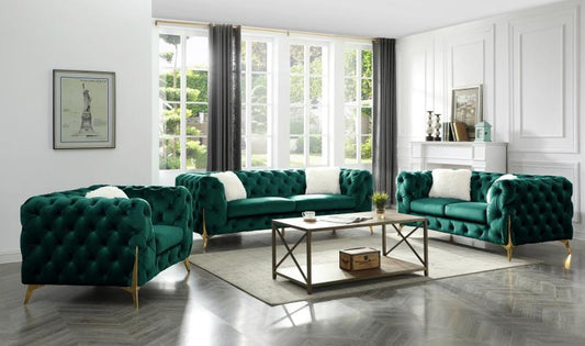 3 Pc Lux Sofa Set 5156 COLLECTION Green (All 3 Pc)