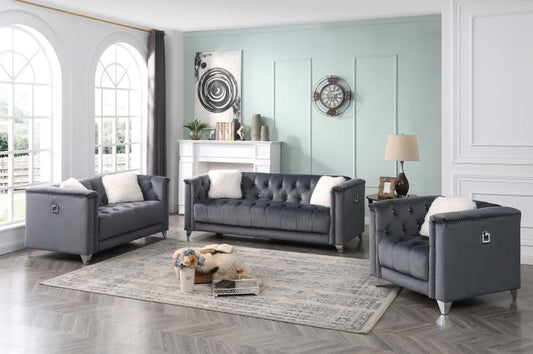 Lux 3 Pc Sofa Set, 4244 COLLECTION GREY