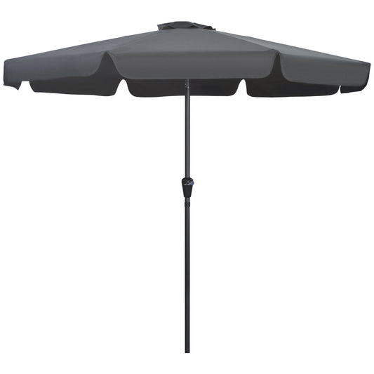 Outsunny 8.5 ft Outdoor Market Table Umbrella, Round Patio Umbrella with Tilt and Crank for Garden, Backyard, Deck, Black