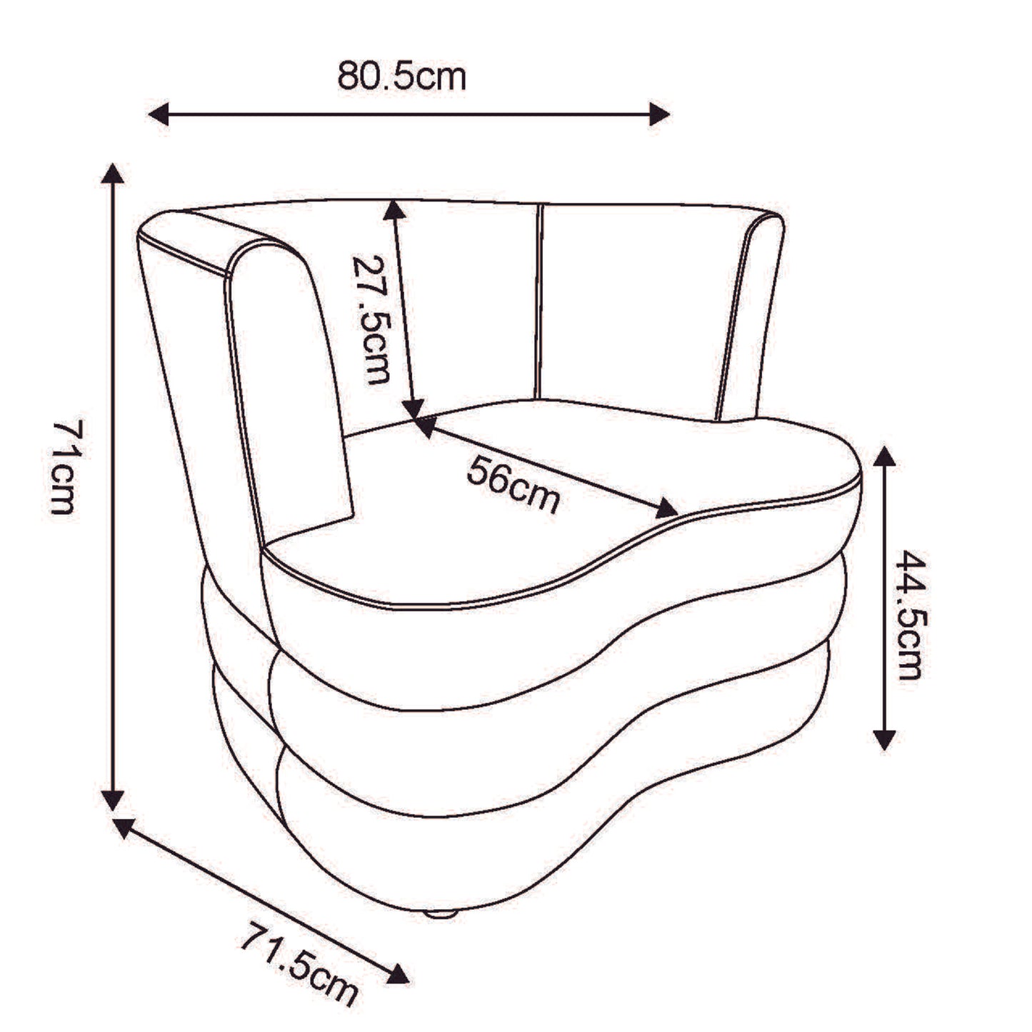 Dorian Accent Chair in Dark Taupe