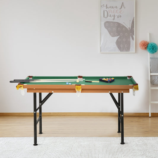 54.3"L Mini Pool Table Portable Billiard Table Includes Cues, Ball, Chalk, Rack, for Kids