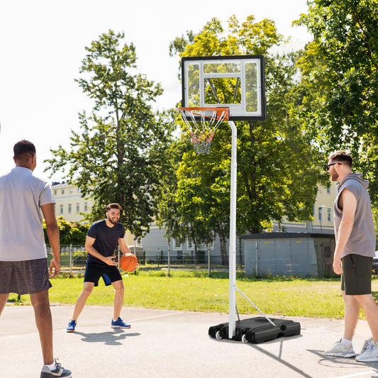 Portable Basketball Hoop, 7ft-8.5ft Height Adjustable Basketball System with Wheels & 35.5" Backboard for Youth Junior