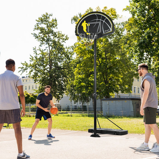 7.5-9.8 ft. Portable Basketball Hoop Basketball Goal with High Strength 43'' PE Backboard, Wheels and Weighted Base