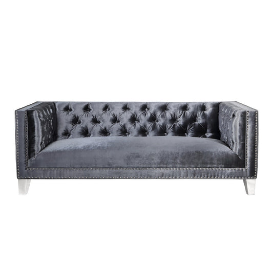 Hampton 3 Charcoal Velvet Sofa