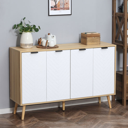 Modern Sideboard, Storage Cabinet, Accent Cupboard with Adjustable Shelves for Kitchen, Dining Room, Living Room, White