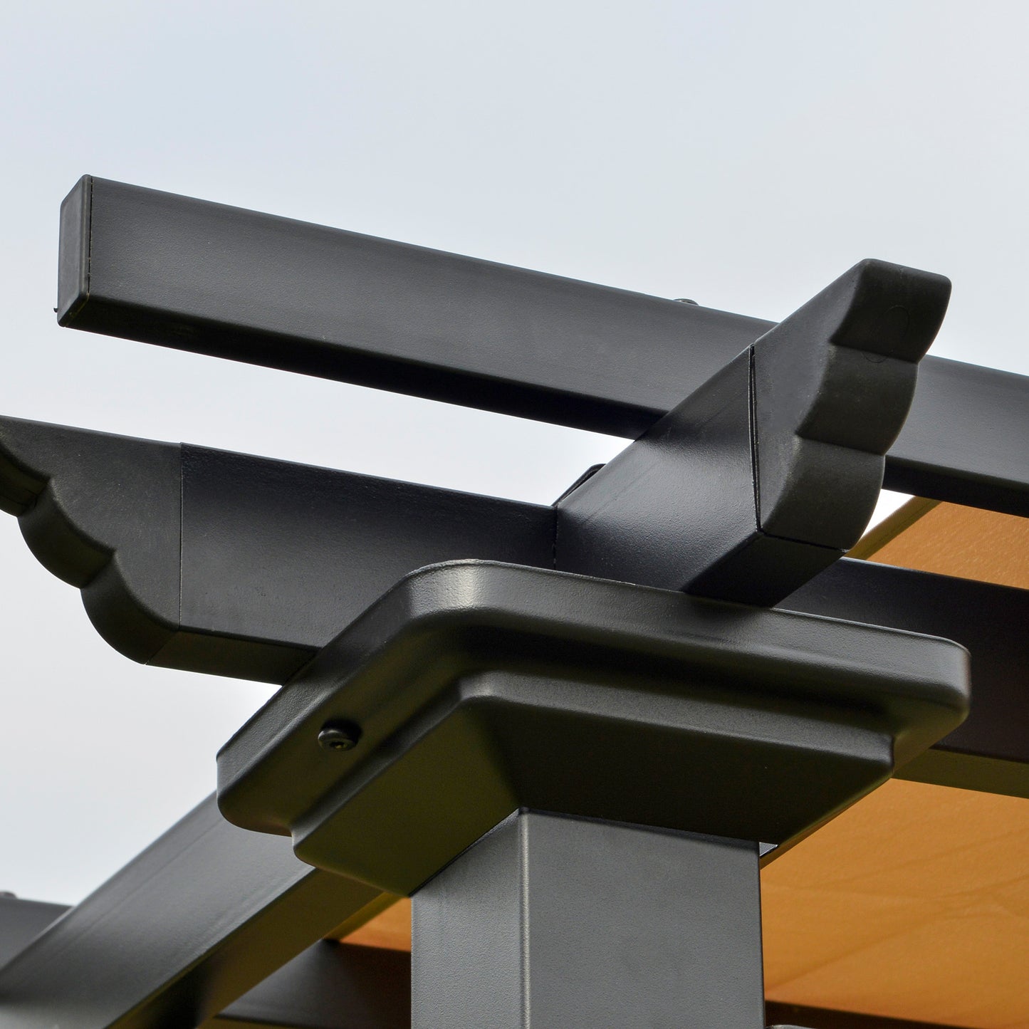 10' x 10' Retractable Pergola Canopy, Outdoor Gazebo with Sun Shade Canopy and Steel Frame, for Backyard, Garden, Patio, Deck, Beige